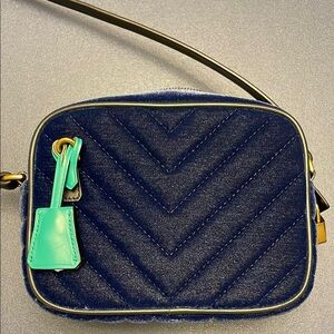 J.Crew Quilted Crossbody Bag - Navy Velvet